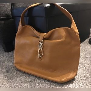 Dooney and Bourke Pebble Leather Logo Lock Bag